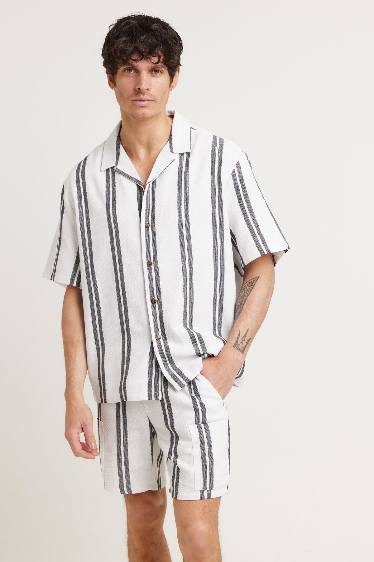 Capri Cotton Shirt Black Stripe - FINAL SALE