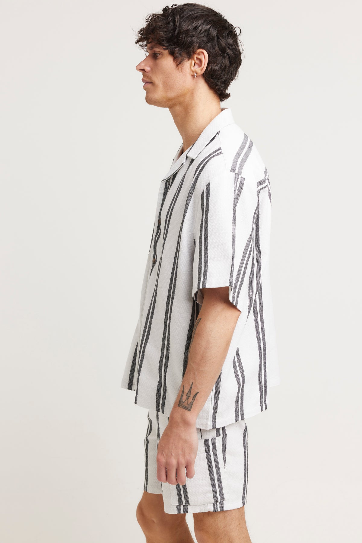 Capri Cotton Shirt Black Stripe