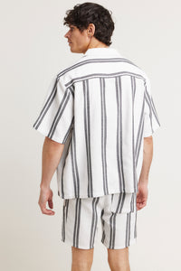Capri Cotton Shirt Black Stripe