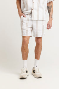 Capri Cotton Short Beige Stripe