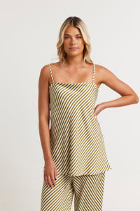 Erica Stripe Top Olive