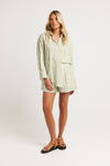 Pixie Stripe Short Sage