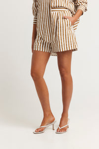 Pixie Stripe Short Tan - FINAL SALE