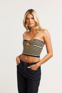 Nari Top Navy/Yellow - FINAL SALE
