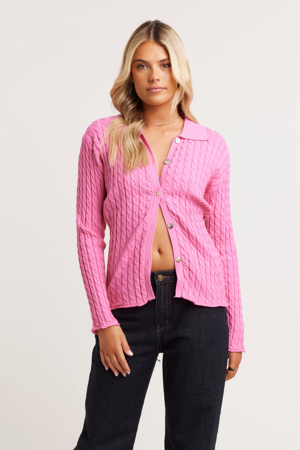 Hannah Long Sleeve Top Pink - FINAL SALE
