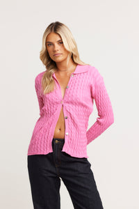 Hannah Long Sleeve Top Pink - FINAL SALE