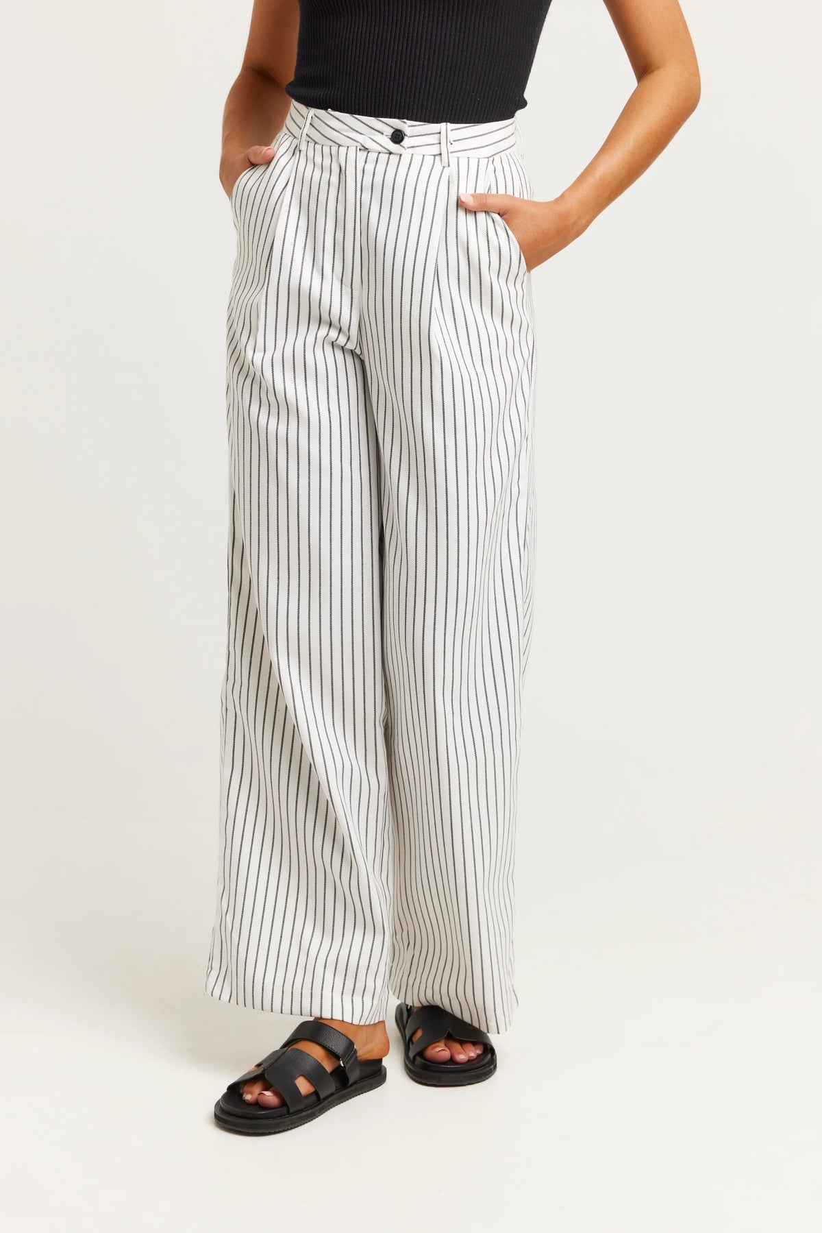 Lacey Pinstripe Pant White