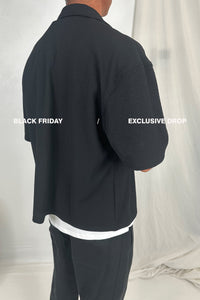 Lucas Drop Shirt Soft Texture Black