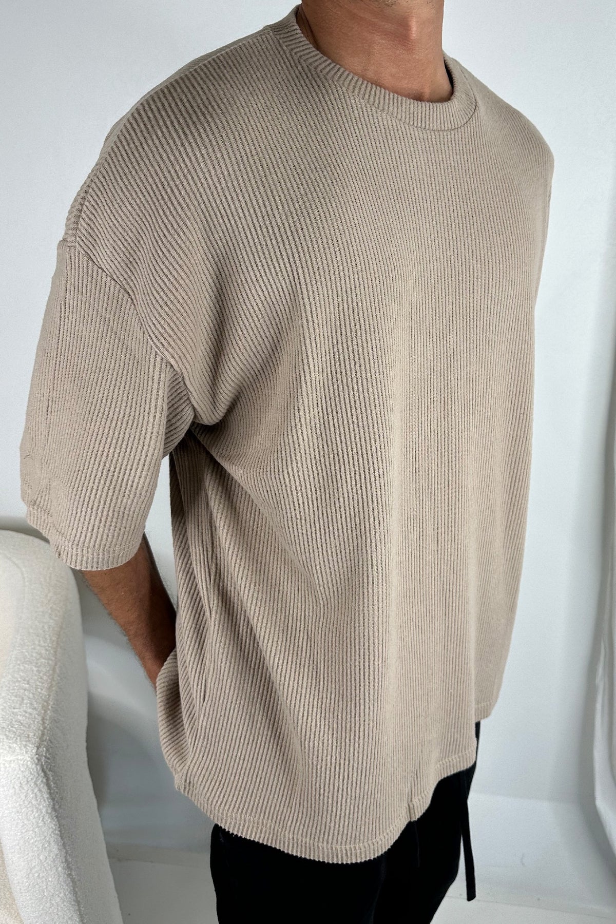 NTH Cord Knit Tee Light Brown - FINAL SALE