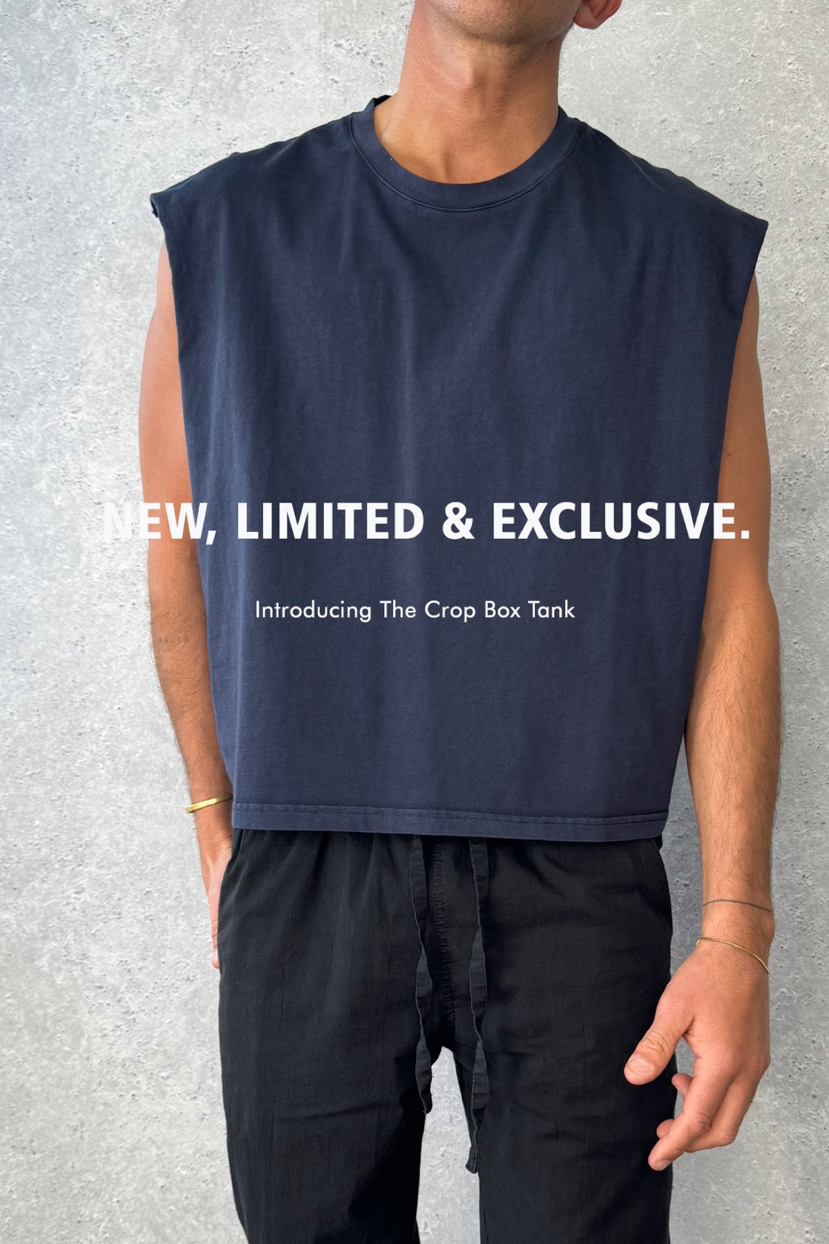 NTH Crop Box Tank Navy