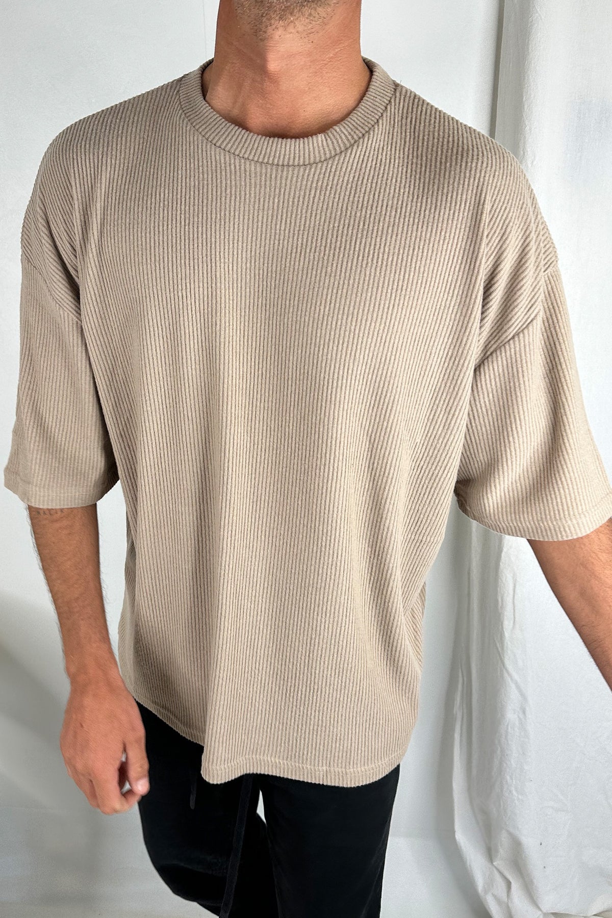 NTH Cord Knit Tee Light Brown - FINAL SALE