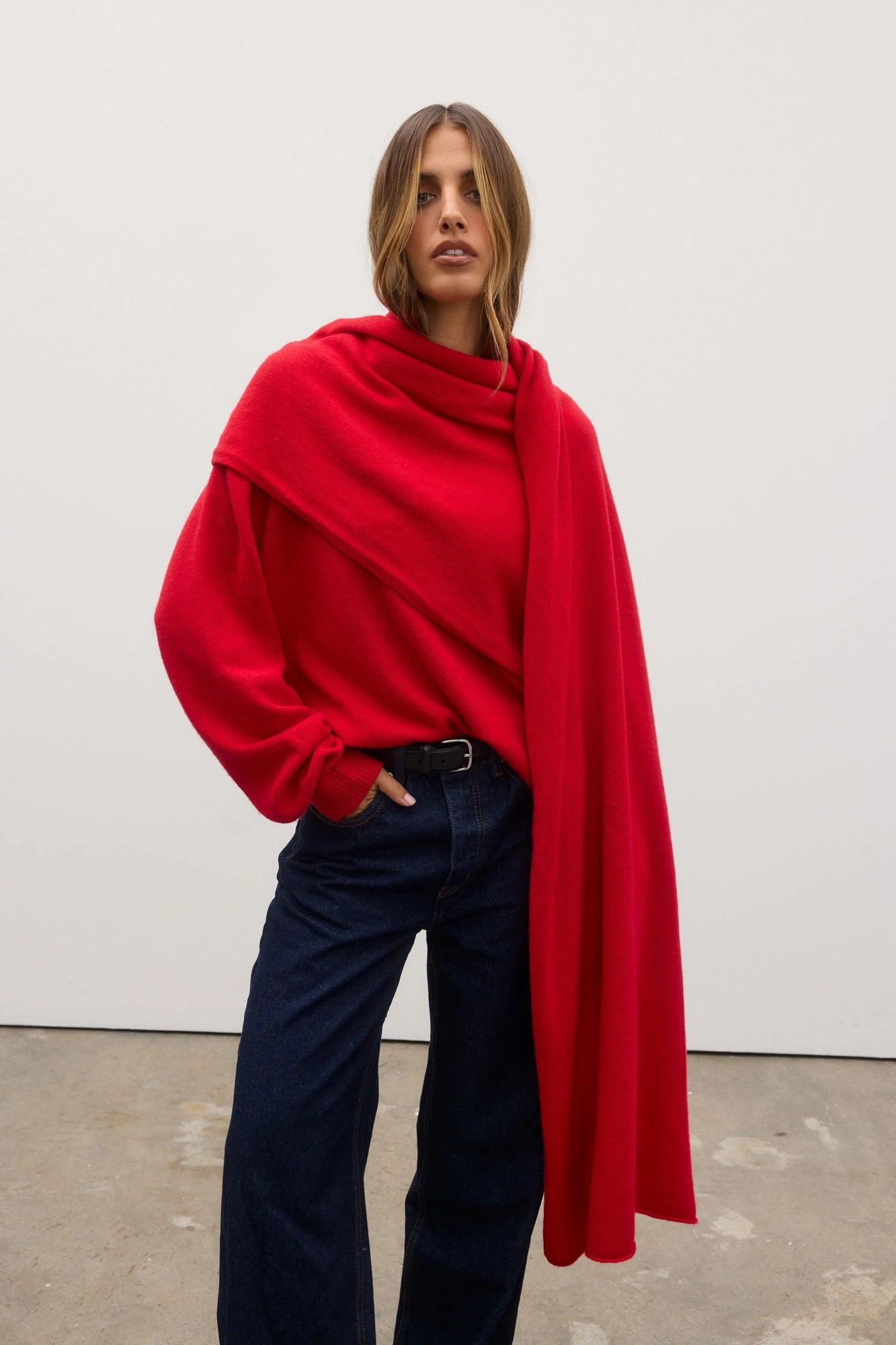 Soba Scarf Cherry Red