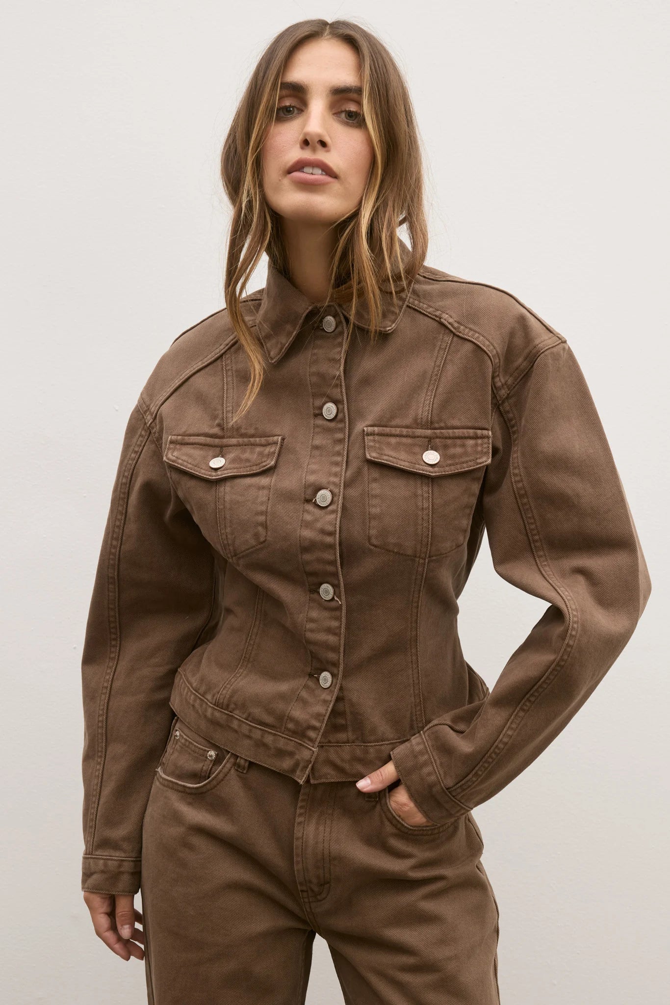 Violet Denim Jacket Chocolate