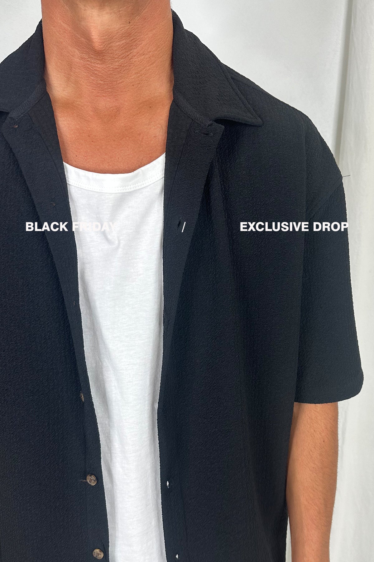 Lucas Drop Shirt Soft Texture Black