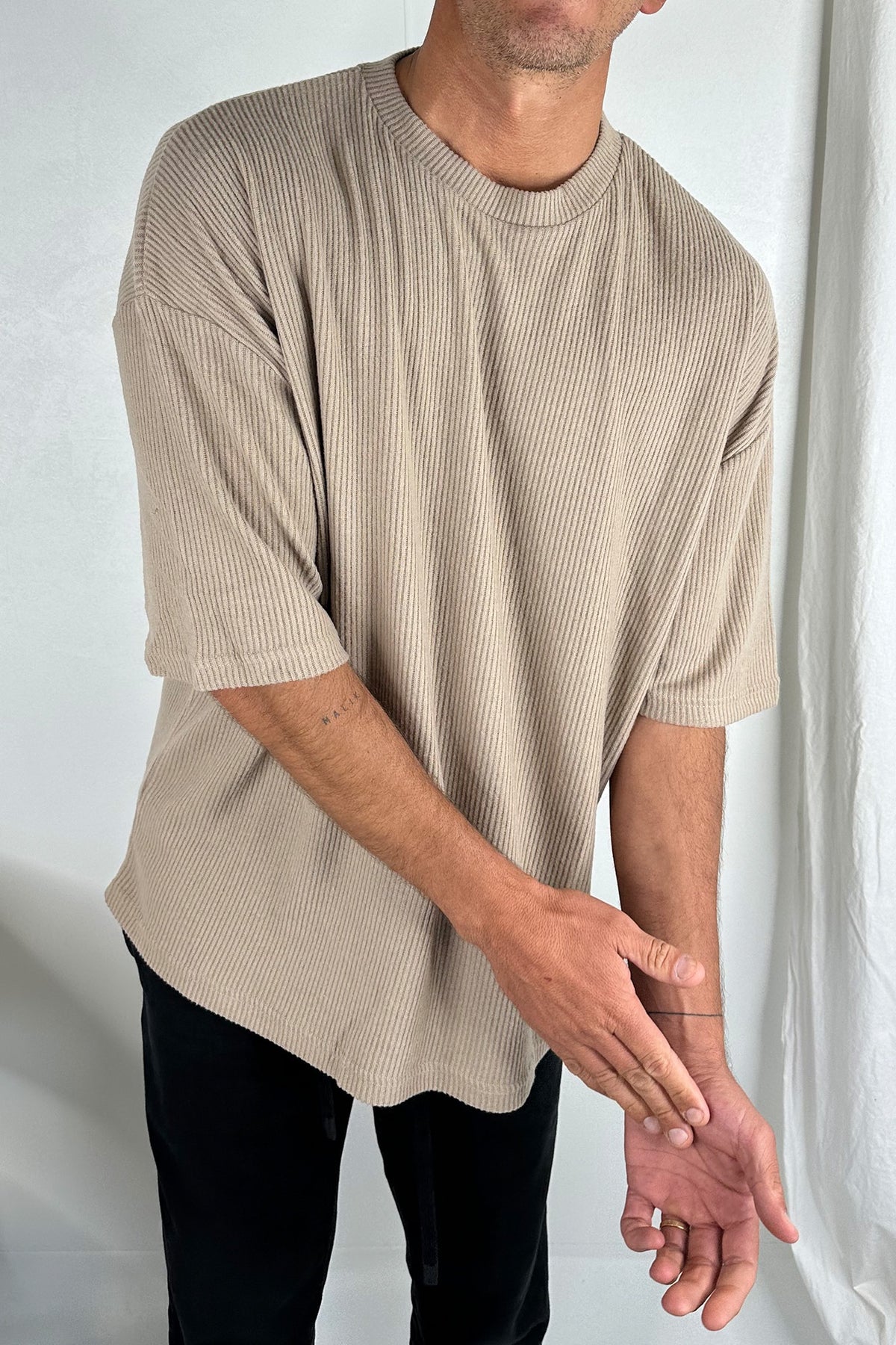 NTH Cord Knit Tee Light Brown - FINAL SALE