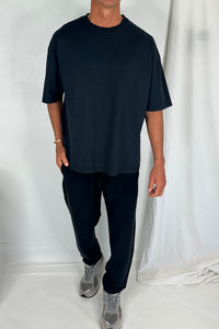 Salv Washed Crew Neck Tee Black