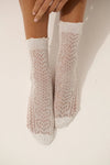 Frilly Crew Socks Cream