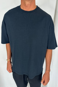 Salv Washed Crew Neck Tee Black