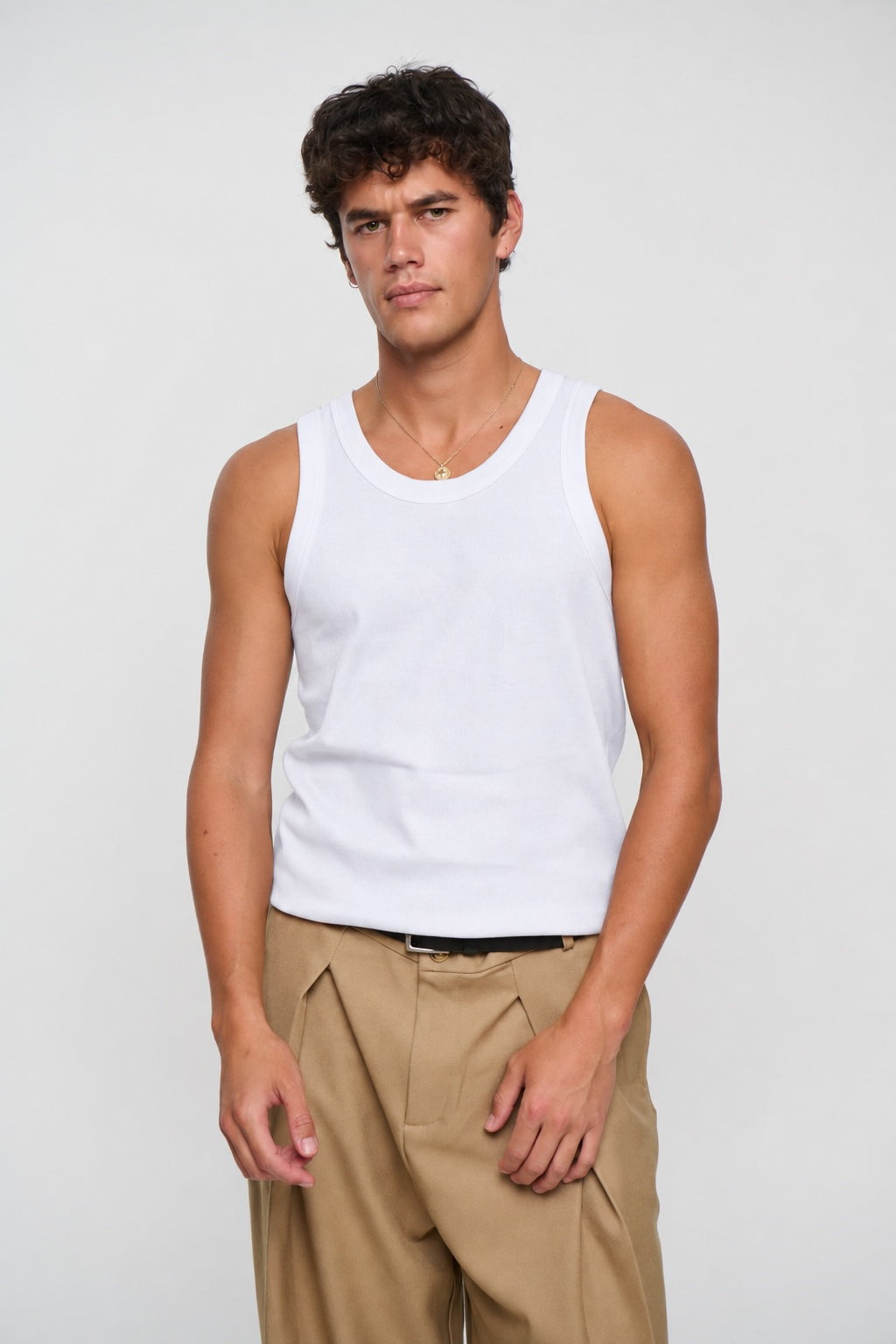 Mitchell Ribbed Tank White