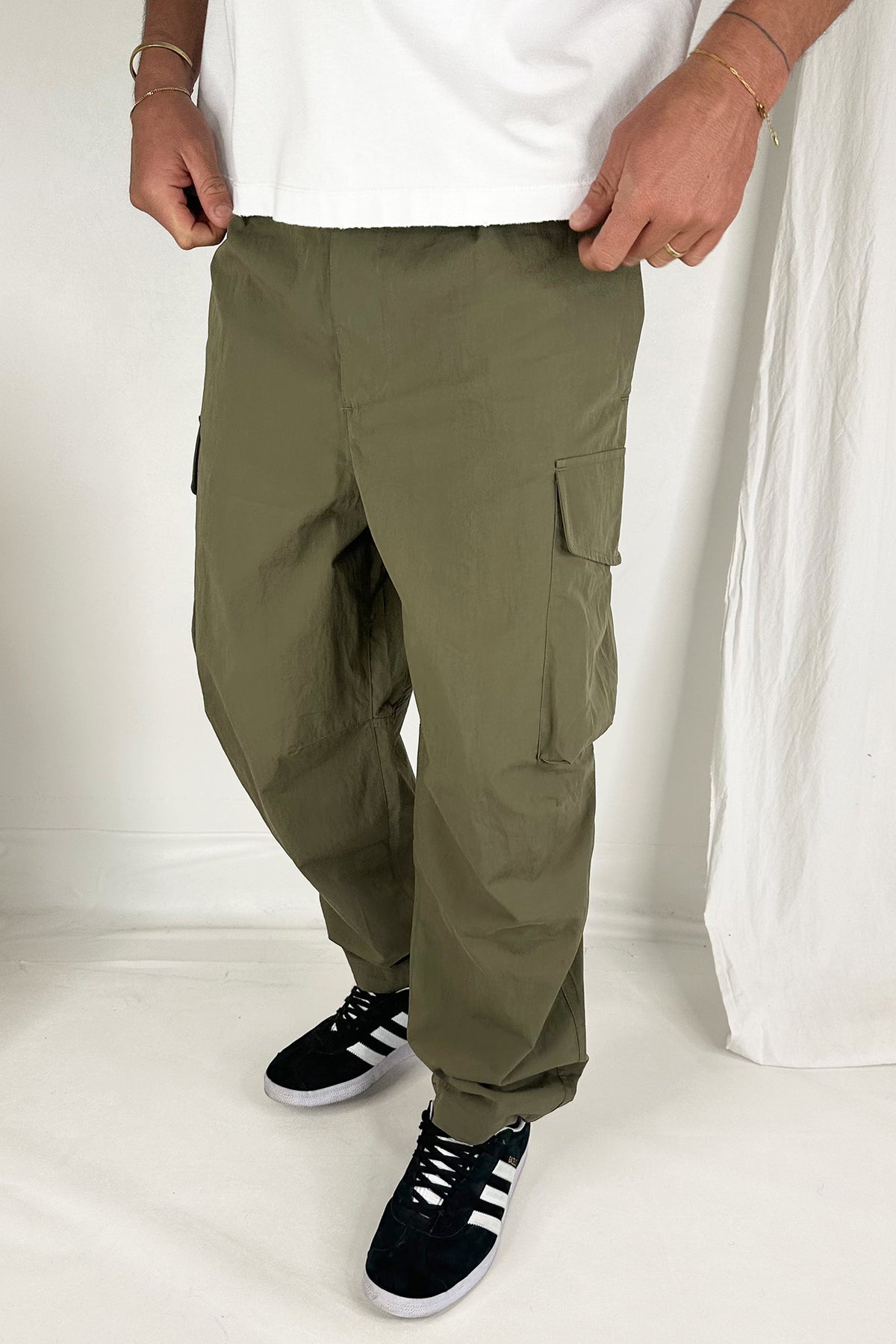 Tristian Baggy Cargos Khaki