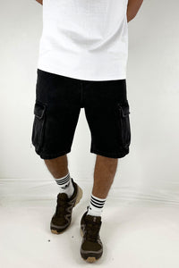 Neil Cargo Denim Short Black