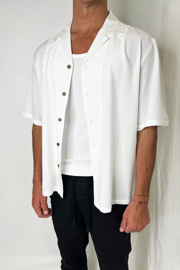 Montel Silk Like Shirt White