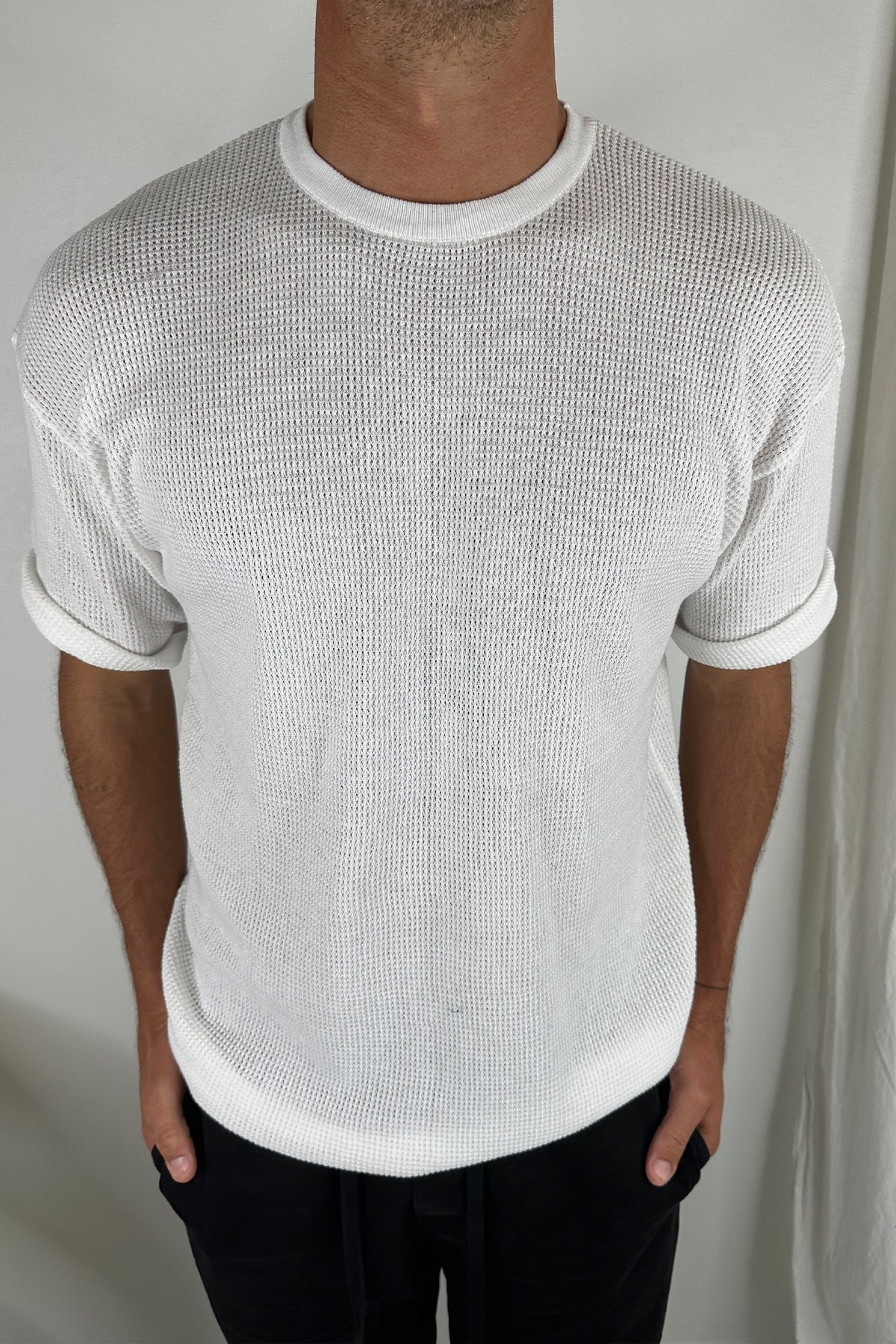 NTH Knitted Tee White - FINAL SALE