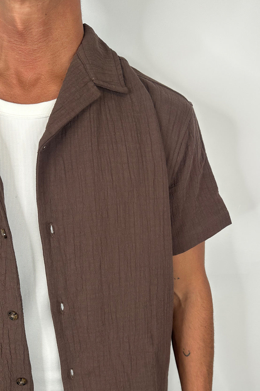 Soft Textured Shirt Choc