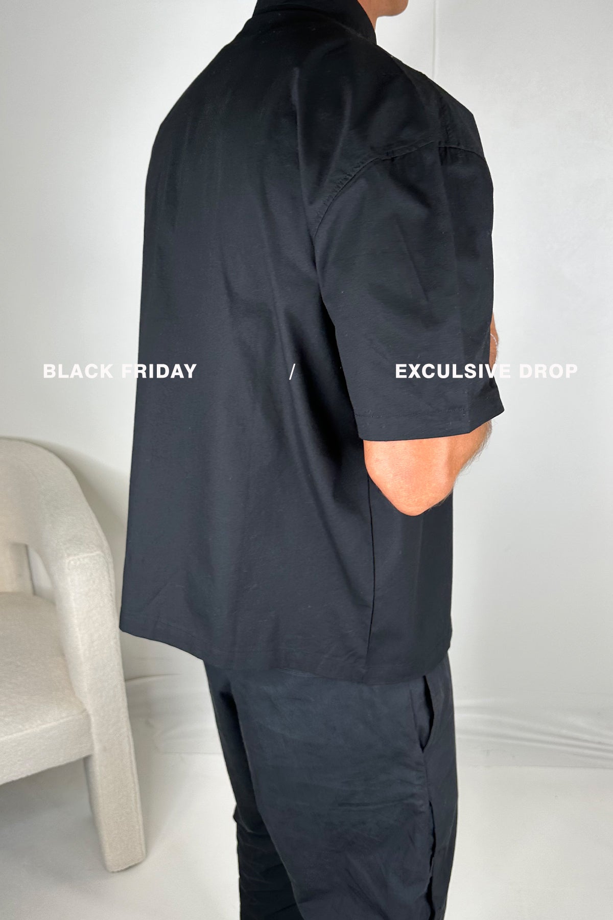 Nathaniel Drop Shirt Solid Black