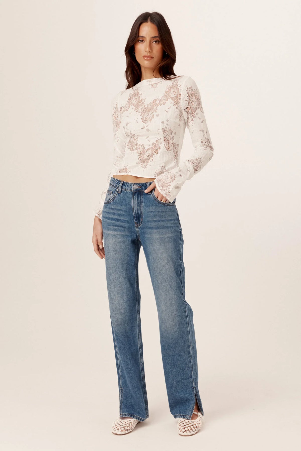 Aisha Lace Top White