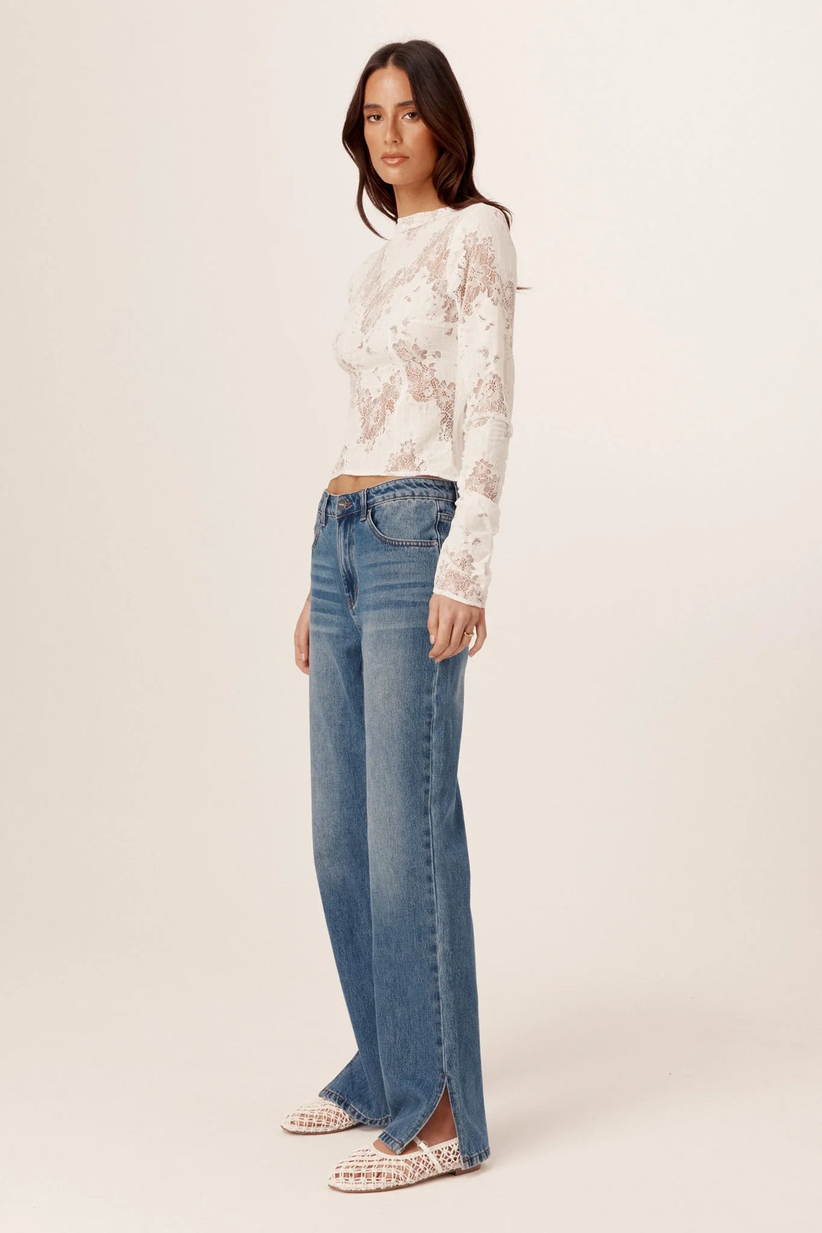 Aisha Lace Top White