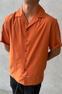 Montel Silk Like Shirt Rust - FINAL SALE