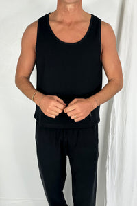 Richie Loose Crop Tank Black