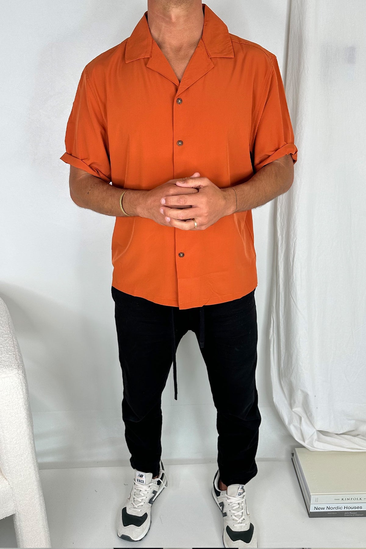 Montel Silk Like Shirt Rust - FINAL SALE