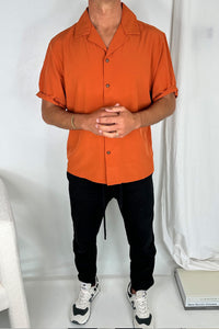 Montel Silk Like Shirt Rust - FINAL SALE