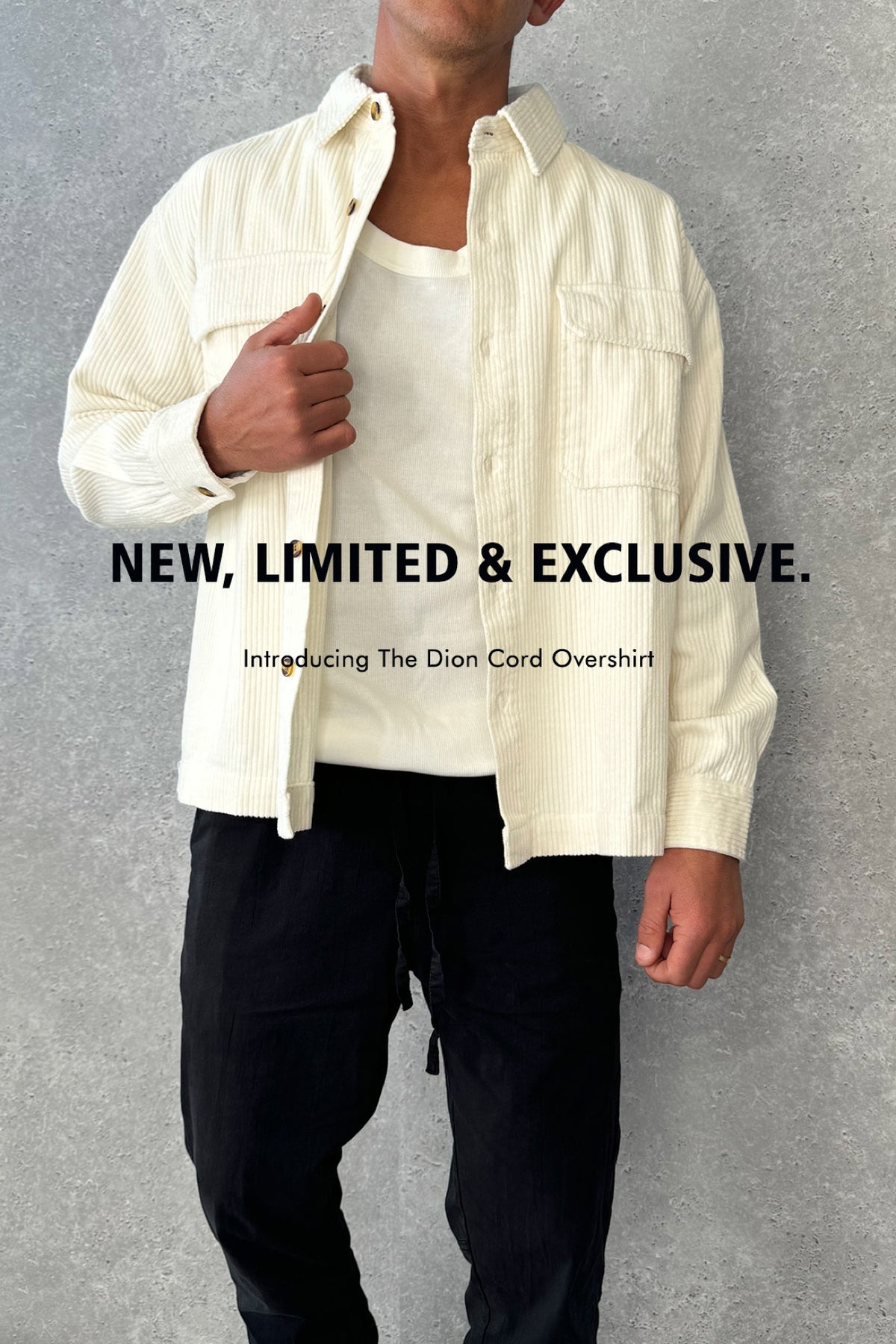 Dion Cord Overshirt Ivory