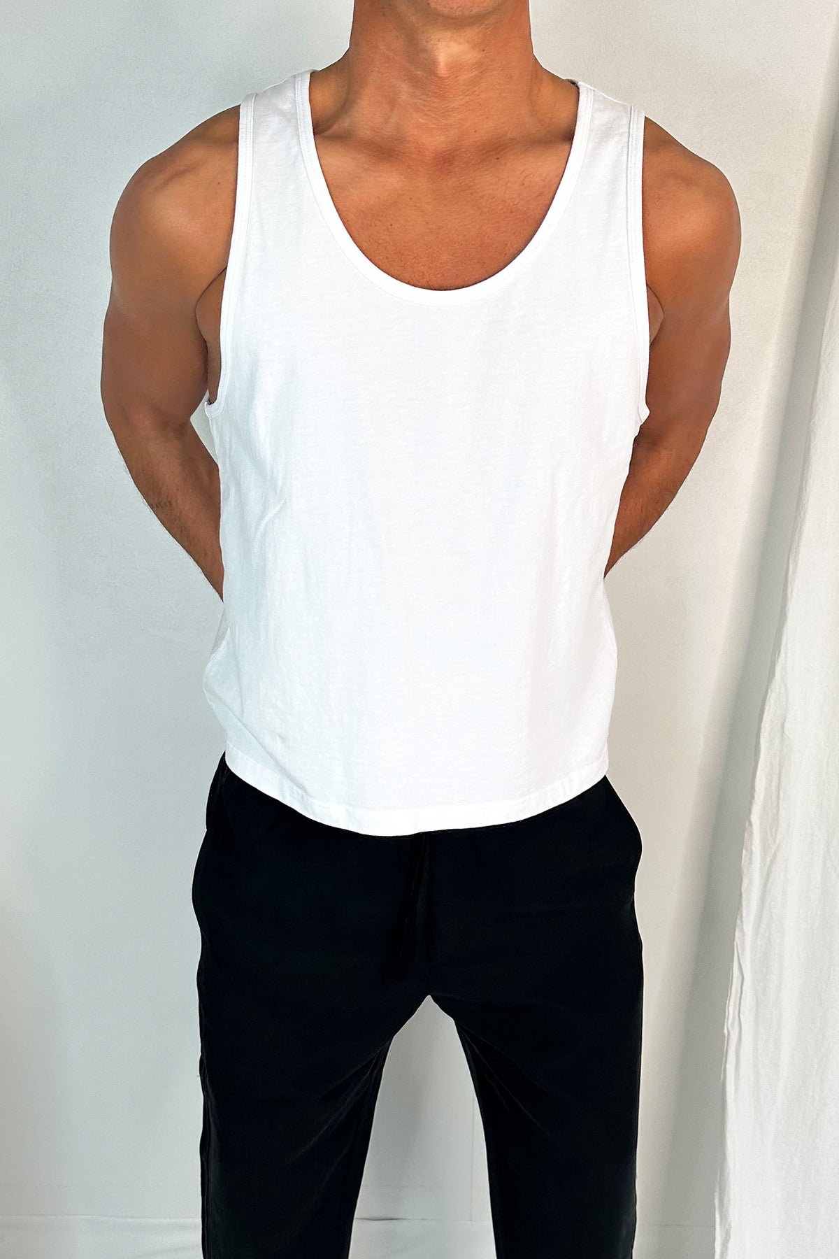 Richie Loose Crop Tank White