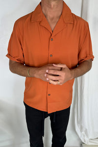 Montel Silk Like Shirt Rust - FINAL SALE