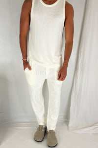 Lawrence Ribbed Pants Ivory