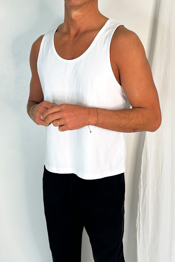 Richie Loose Crop Tank White