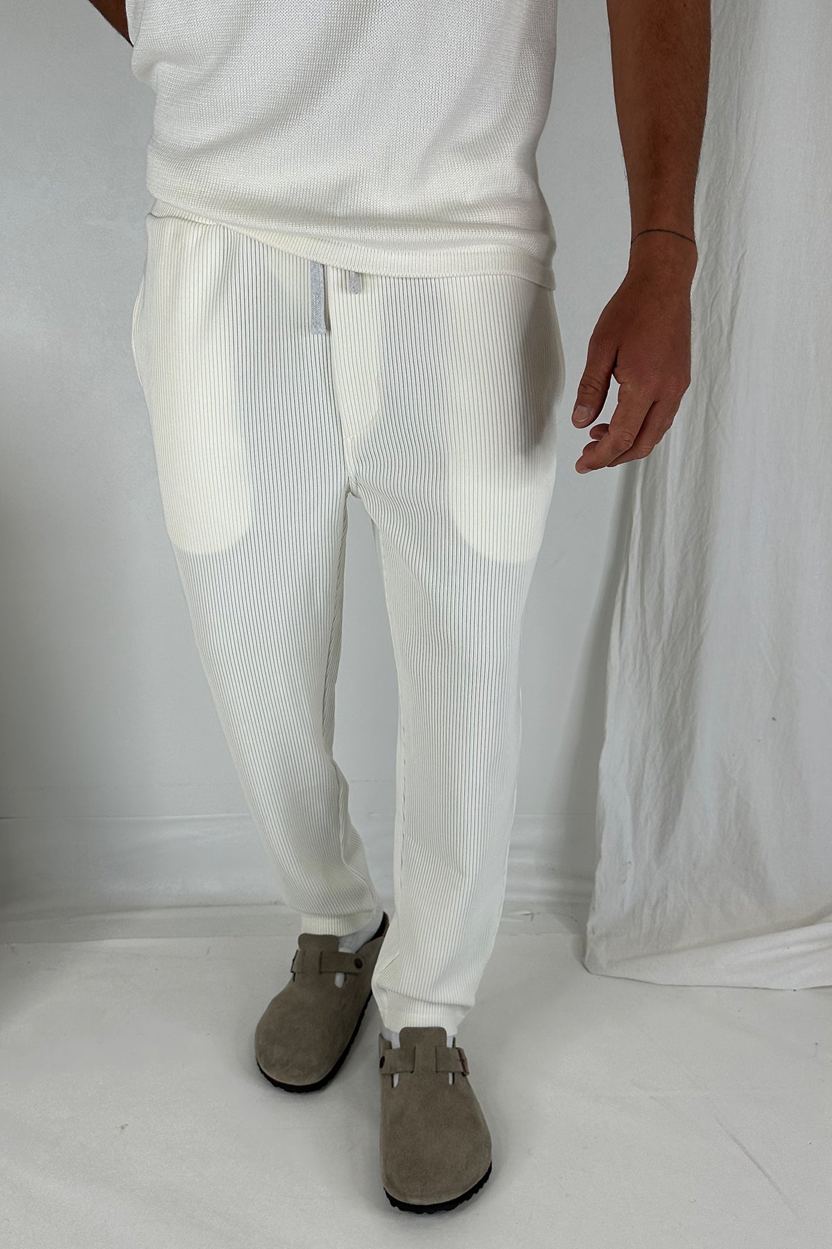 Lawrence Ribbed Pants Ivory