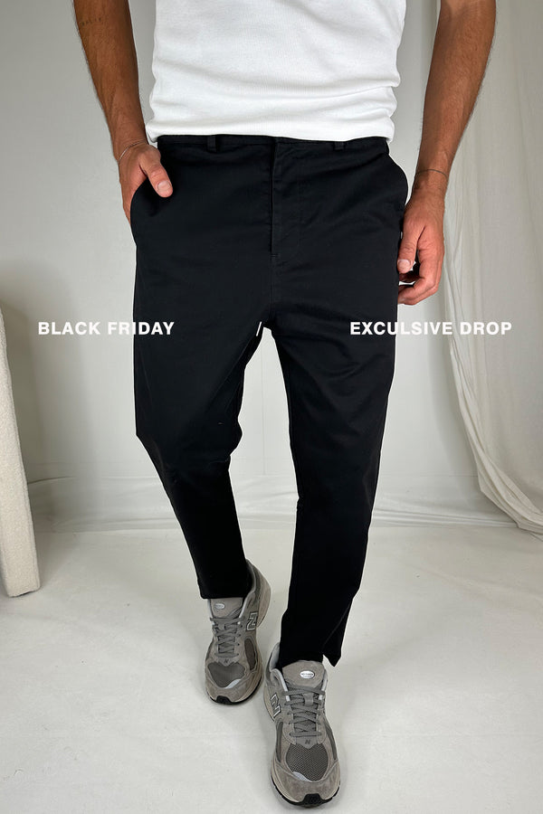 Straight Pleat Pant Black