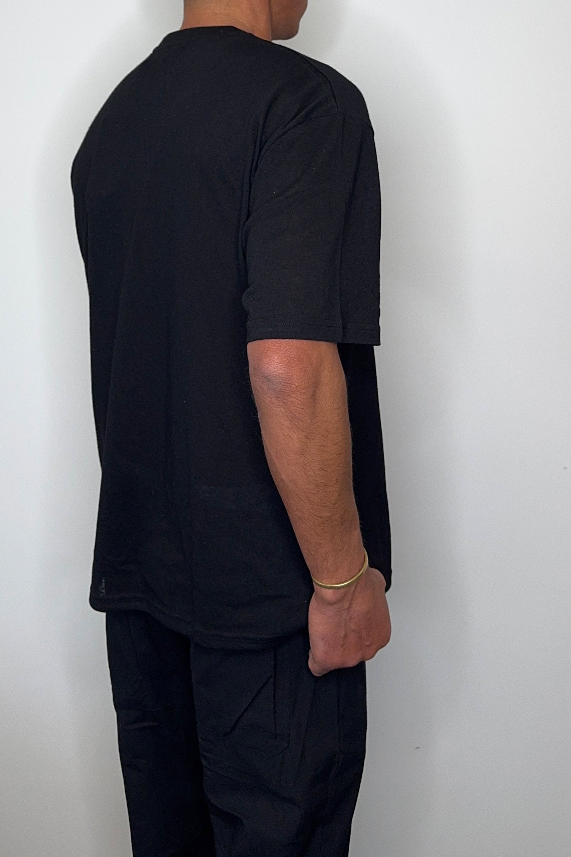 Lightweight Linen Look Tee Black