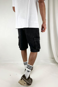 Neil Cargo Denim Short Black