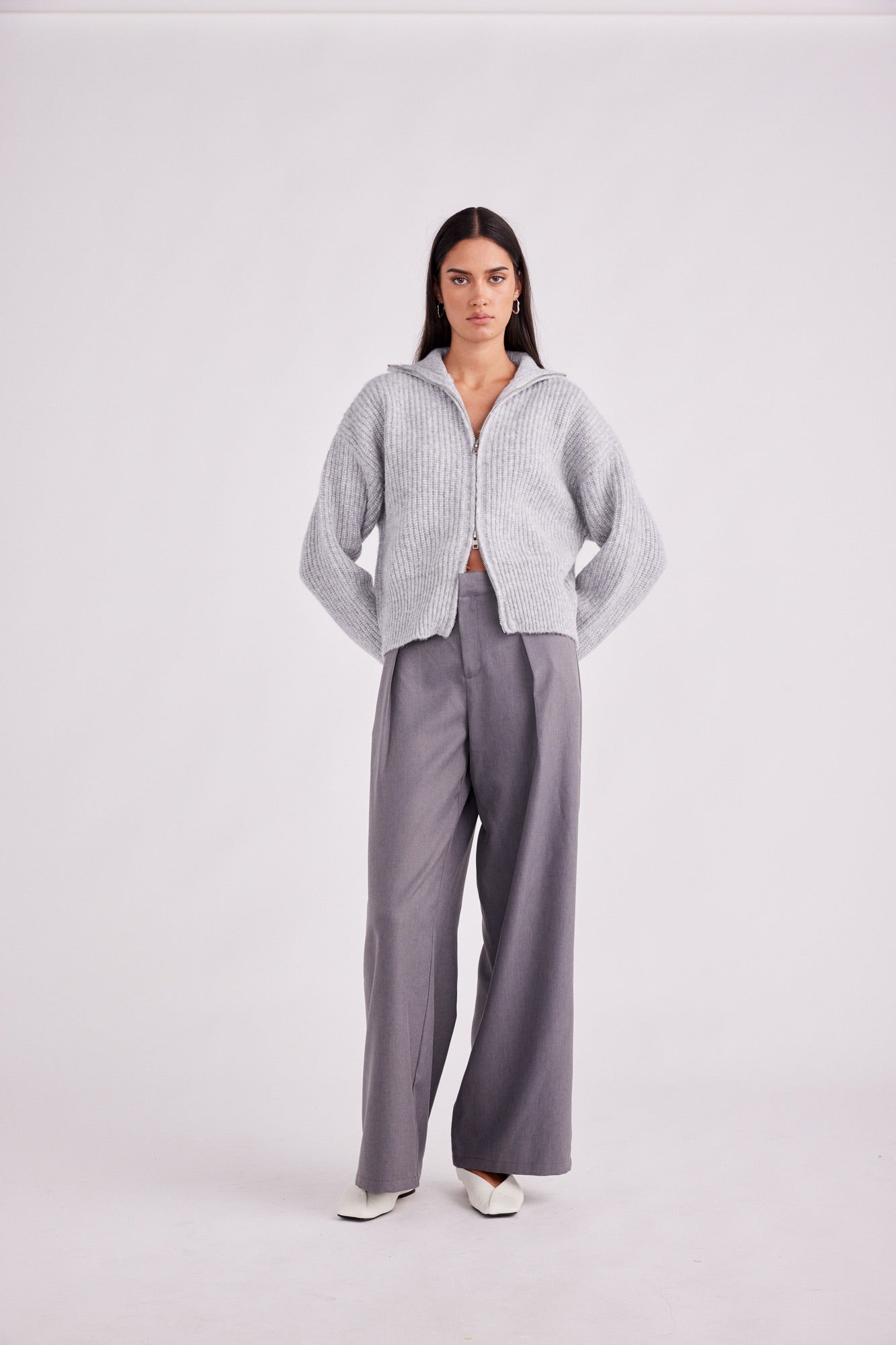 Haze Zip Jumper Stone