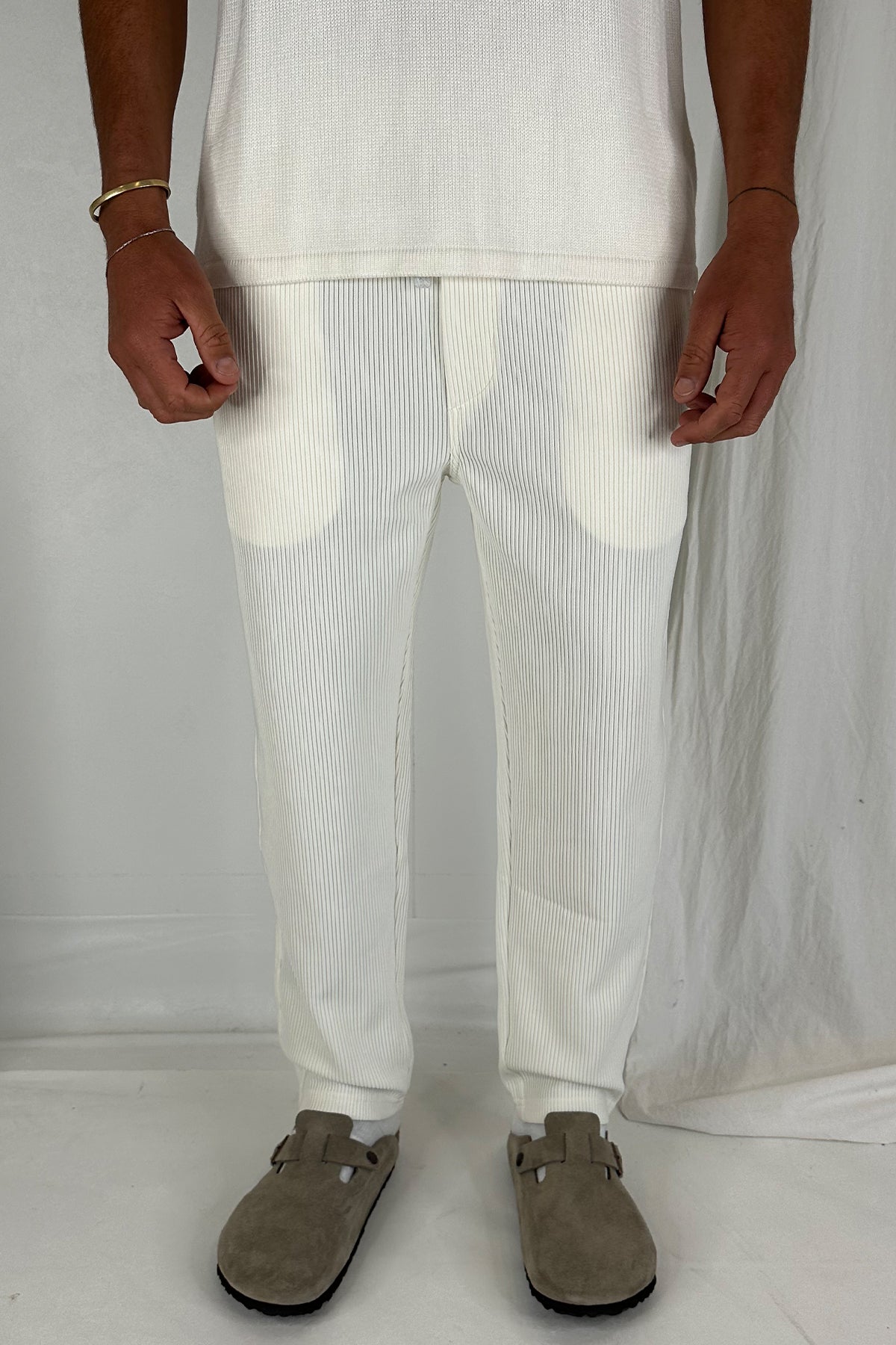 Lawrence Ribbed Pants Ivory