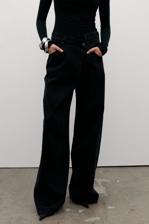 Palace Fold Waist Jean Backstage Black