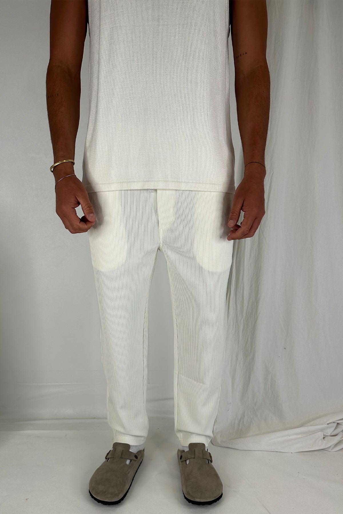 Lawrence Ribbed Pants Ivory