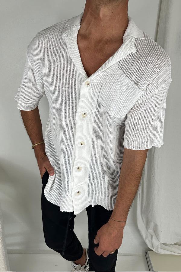 NTH Summer Knit Shirt White - FINAL SALE