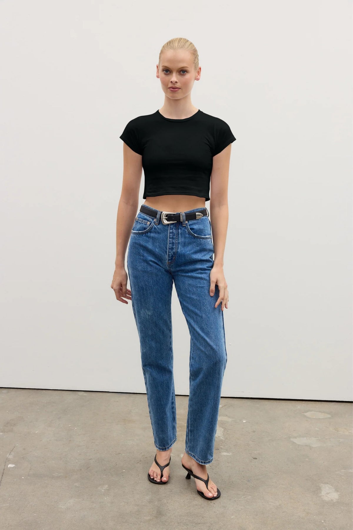 Corey Cropped T-Shirt Black